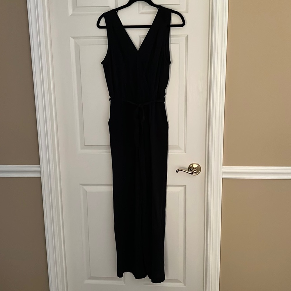 Formal Black Jumpsuit with tie front